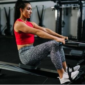 Zyia Active Mosaic Soft And Snug Mid Rise 7/8 Leggings Black And White Size 2